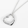 Tiffany & Co. Elsa Peretti Open Heart Pendant Necklace Sterling Silver with Pink Sapphire
