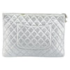 Chanel O Case Clutch Quilted Crumpled Calfskin