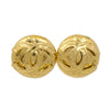 Chanel Vintage CC Round Clip-On Earrings Metal