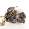 Secondhand Chanel Tabatiere Kisslock Fold Over Bag Tweed with Quilted