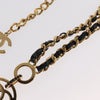 Secondhand Chanel CC Key Pendant Necklace Metal with Leather and Crystals