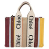 Secondhand Chloe Woody Tote Striped Canvas with