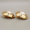 Secondhand Chanel Vintage CC Flower Clip-On Earrings imitation pearls in
