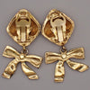 Chanel Vintage Clip On Bow Earrings Metal