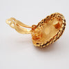 Chanel Vintage Round Clip-On Earrings Metal with Faux Pearl