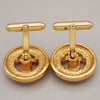 Chanel Vintage Logo Round Cufflinks Plated Gold