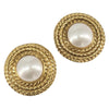 Secondhand Chanel Vintage Round Clip-On Earrings Metal with Faux
