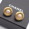 Secondhand Chanel Vintage Round Clip-On Earrings Metal with Faux