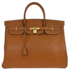 Secondhand Hermes Birkin Handbag Brown Courchevel with Gold Hardware