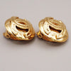 Secondhand Chanel Vintage CC Logo Round Clip on Earrings Textured