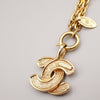 Chanel Vintage Quilted CC Pendant Necklace Metal