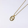 Secondhand Christian Dior CD Round Pendant Necklace Metal and Crystals