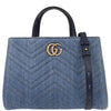 Gucci Pearly GG Marmont Tote Matelasse Denim