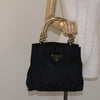 Secondhand Prada Metal Handles Tote Tessuto