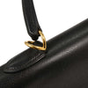 Hermes Kelly Handbag Black Courchevel with Palladium Hardware