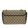 Gucci GG Marmont Flap Bag Diagonal Quilted GG Canvas with Leather