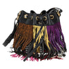 Saint Laurent Fringe Emmanuelle Bucket Bag Multicolor Leather