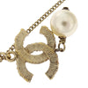 Secondhand Chanel CC Pearl Drop Pendant Necklace Metal with Faux