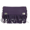 Prada Double Turn Lock Flap Bag Leather with Fringe