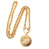 Chanel Vintage CC Round Cut-Out Pendant Necklace Metal