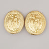 Secondhand Chanel clips bouton ovale ange logo Gold-plated