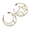 Secondhand Christian Dior J'Adior Moon Star Hoop Earrings