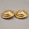 Chanel Vintage CC Round Button Clip-On Earrings Metal