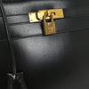 Hermes Kelly Handbag Black Box Calf with Gold Hardware