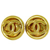 Secondhand Chanel Vintage Round CC Clip-On Earrings