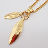 Secondhand Chanel Feather CC Pendant Necklace Metal with Faux Pearl and