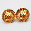 Chanel Vintage Round Clip-On Earrings Metal with Faux Pearl