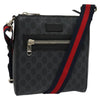 Secondhand Gucci Web Strap Front Zip Messenger Bag GG