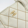 Secondhand Chanel Surpique Tote White Leather Bags