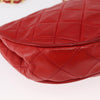 Chanel Camellia Rounded Clutch Satin and Leather