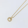 Secondhand Christian Dior CD Round Pendant Necklace Metal and Crystals