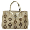 Secondhand Prada Flowers Galleria Double Zip Tote Spazzolato