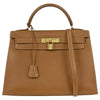 Hermes Kelly Handbag Calf leather with hardware gold