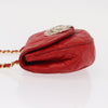 Chanel Camellia Rounded Clutch Satin and Leather