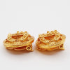 Chanel Vintage CC Round Button Clip-On Earrings Metal