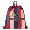 Secondhand Gucci Logo Drawstring Backpack Striped
