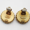 Chanel Vintage Round CC Clip-On Earrings Metal