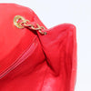 Chanel Camellia Rounded Clutch Satin and Leather