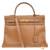 Secondhand Hermes Kelly Handbag Brown Togo with Gold Hardware