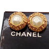 Secondhand Chanel Vintage Round Clip-On Earrings Metal with Faux