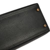 Secondhand Hermes Kelly Handbag Black Ardennes with Gold Hardware
