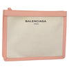 Balenciaga Navy Clutch Canvas with Leather