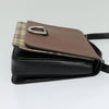 Secondhand Burberry D-Ring Shoulder Bag Leather with Vintage Check