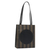 Fendi Vintage Logo Stamp Tote Pequin Coated Canvas