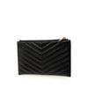 Secondhand Saint Laurent Chevron Grain De Poudre Monogram Bill Pouch
