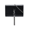 Secondhand Saint Laurent Croc Embossed Leather Monogram Kate Tassel Wallet on Chain